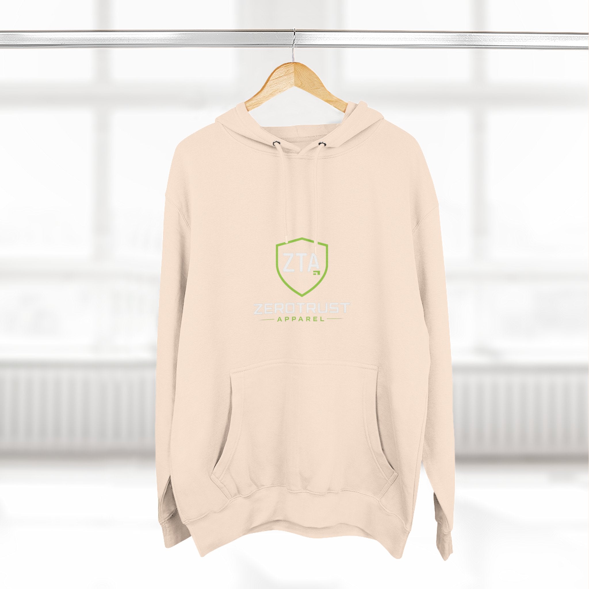 ZeroTrust Three-Panel Fleece Hoodie — Cybersecurity Graphic Hoodie