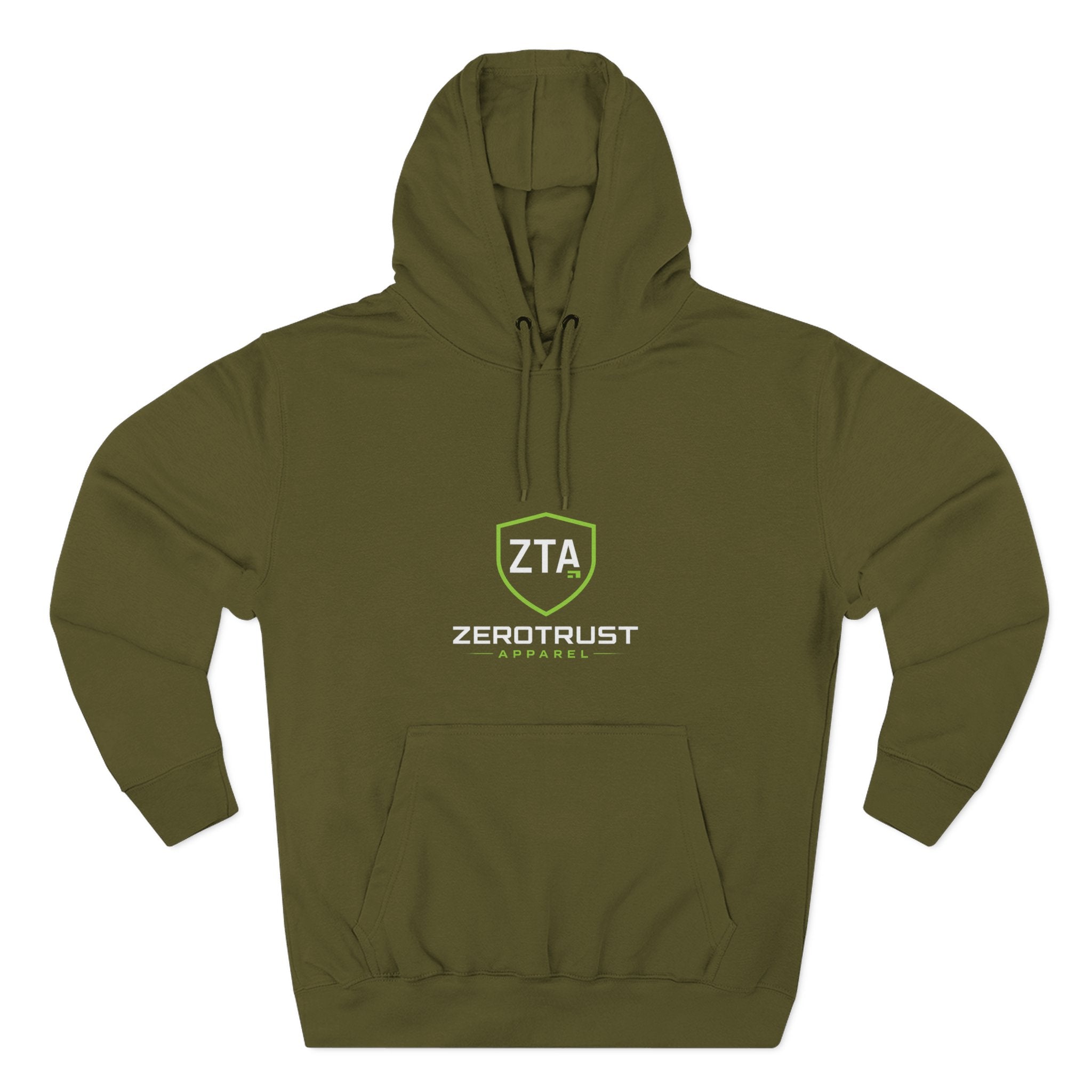 ZeroTrust Three-Panel Fleece Hoodie — Cybersecurity Graphic Hoodie