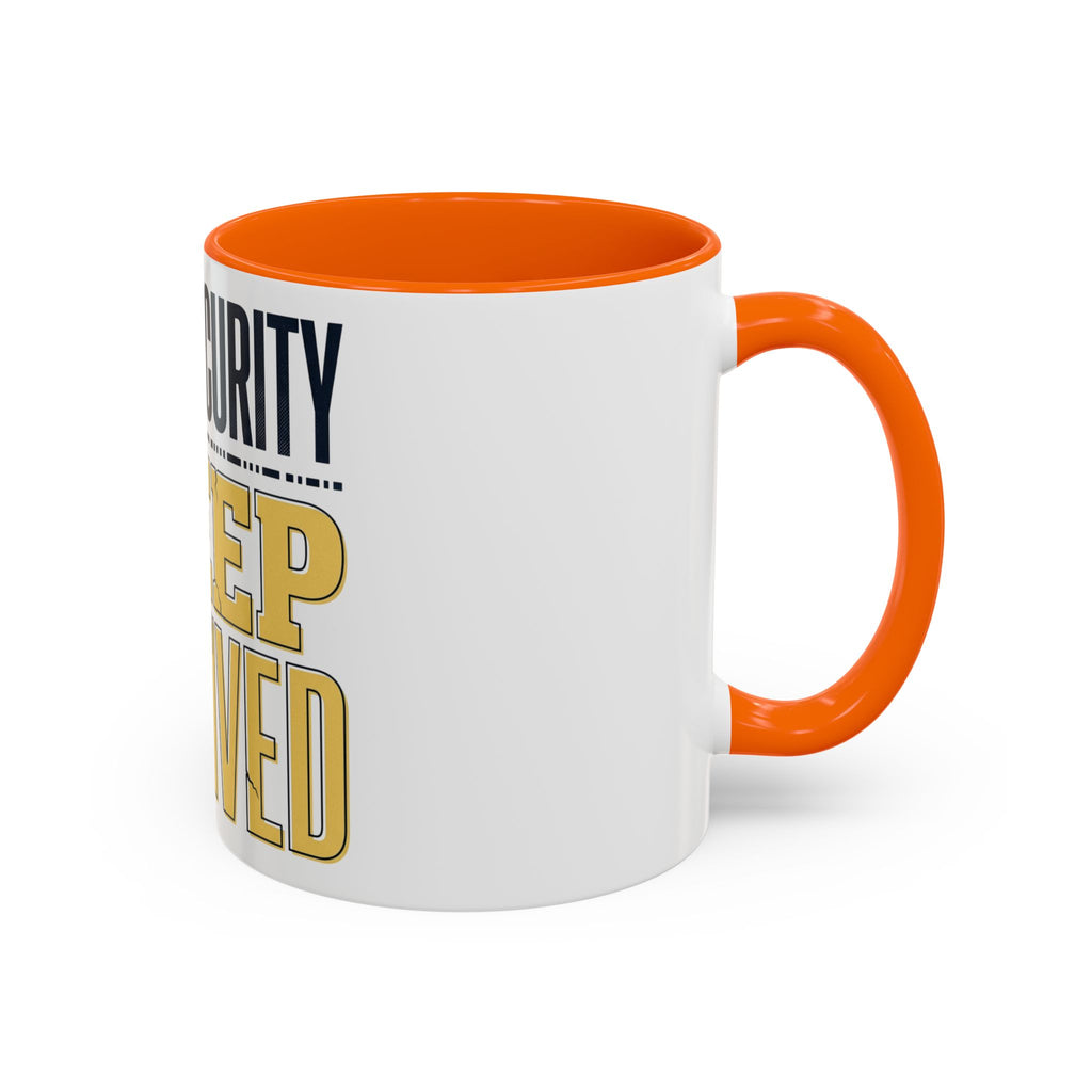 Cybersecurity Sleep Deprived Accent Coffee Mug — Funny IT Gift for Cybersecurity Professionals