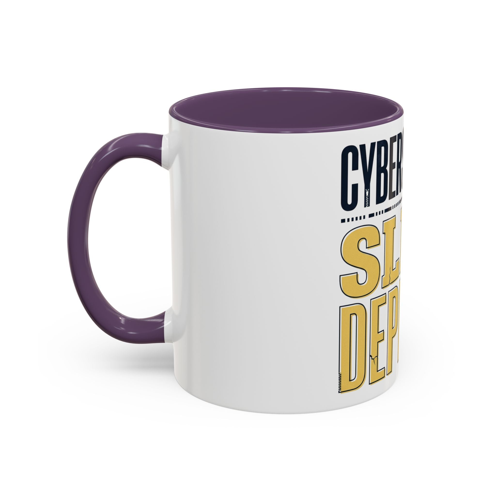 Cybersecurity Sleep Deprived Accent Coffee Mug — Funny IT Gift for Cybersecurity Professionals