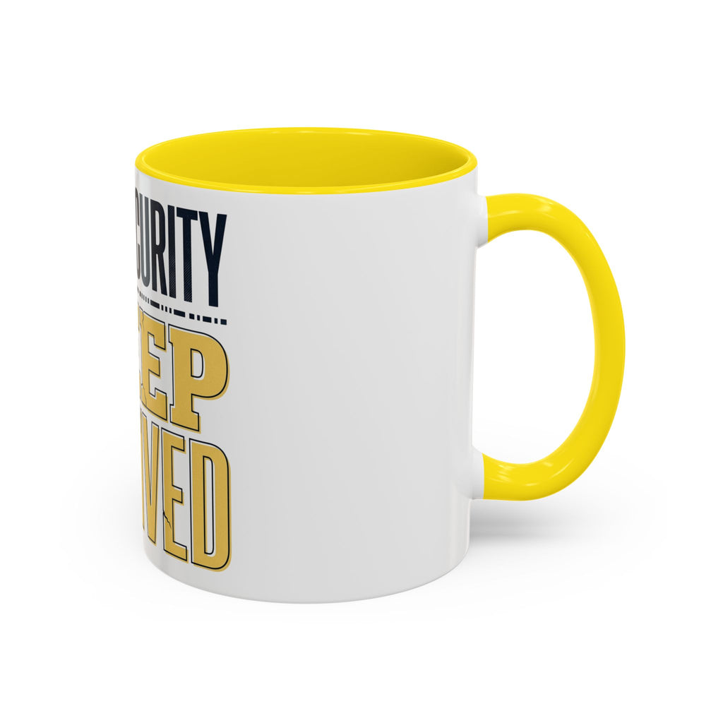 Cybersecurity Sleep Deprived Accent Coffee Mug — Funny IT Gift for Cybersecurity Professionals
