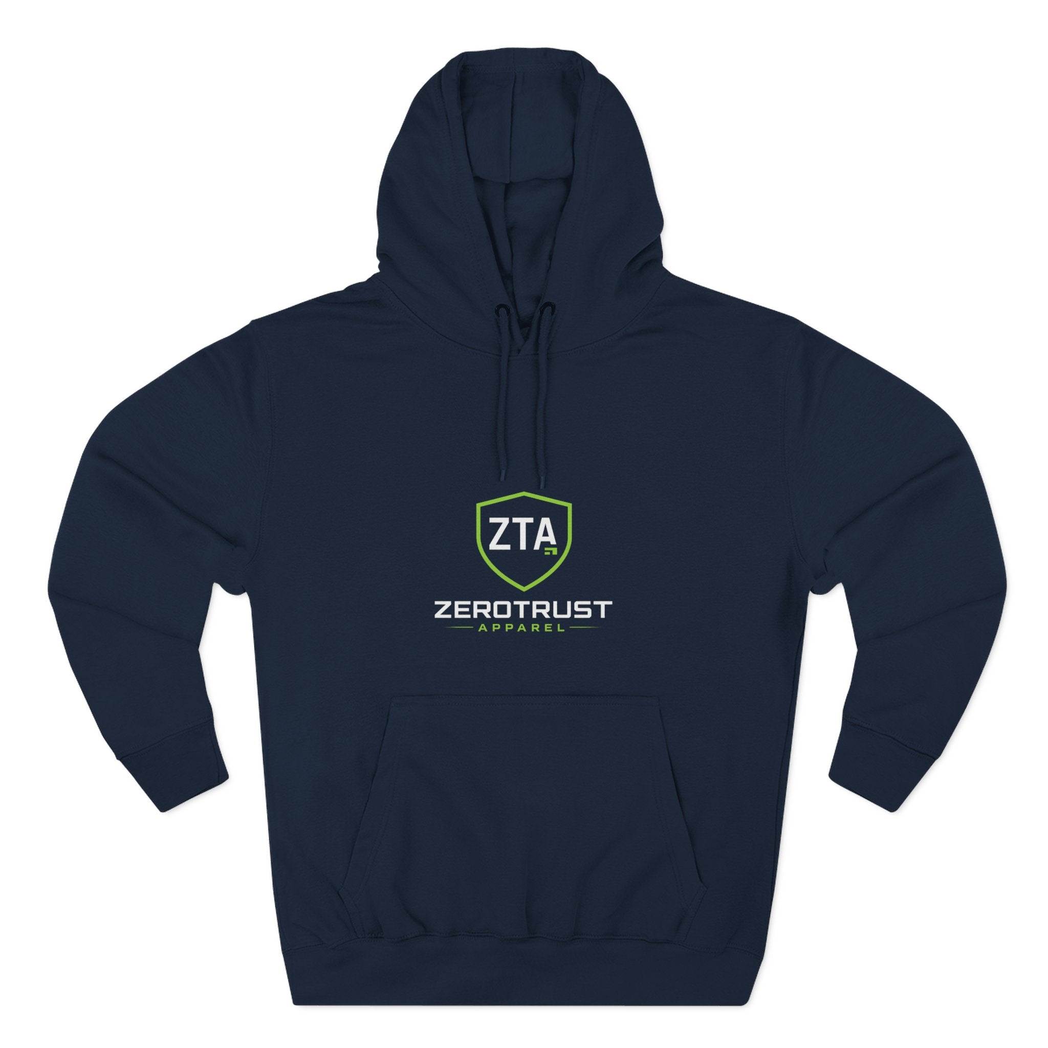 ZeroTrust Three-Panel Fleece Hoodie — Cybersecurity Graphic Hoodie