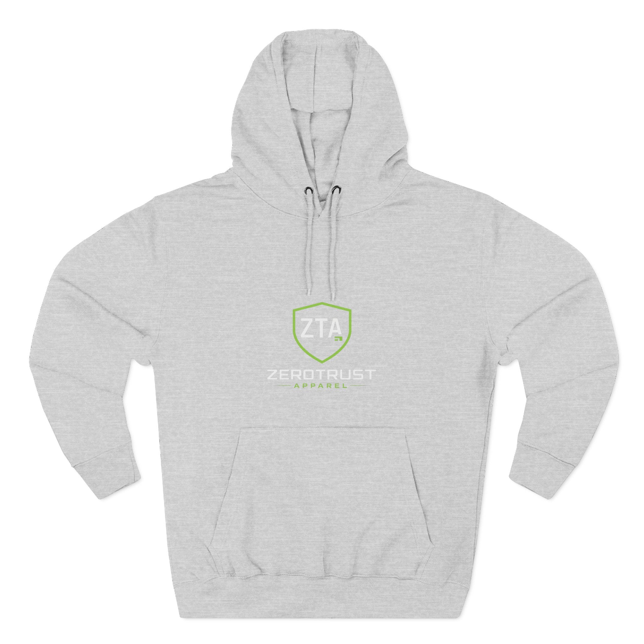 ZeroTrust Three-Panel Fleece Hoodie — Cybersecurity Graphic Hoodie