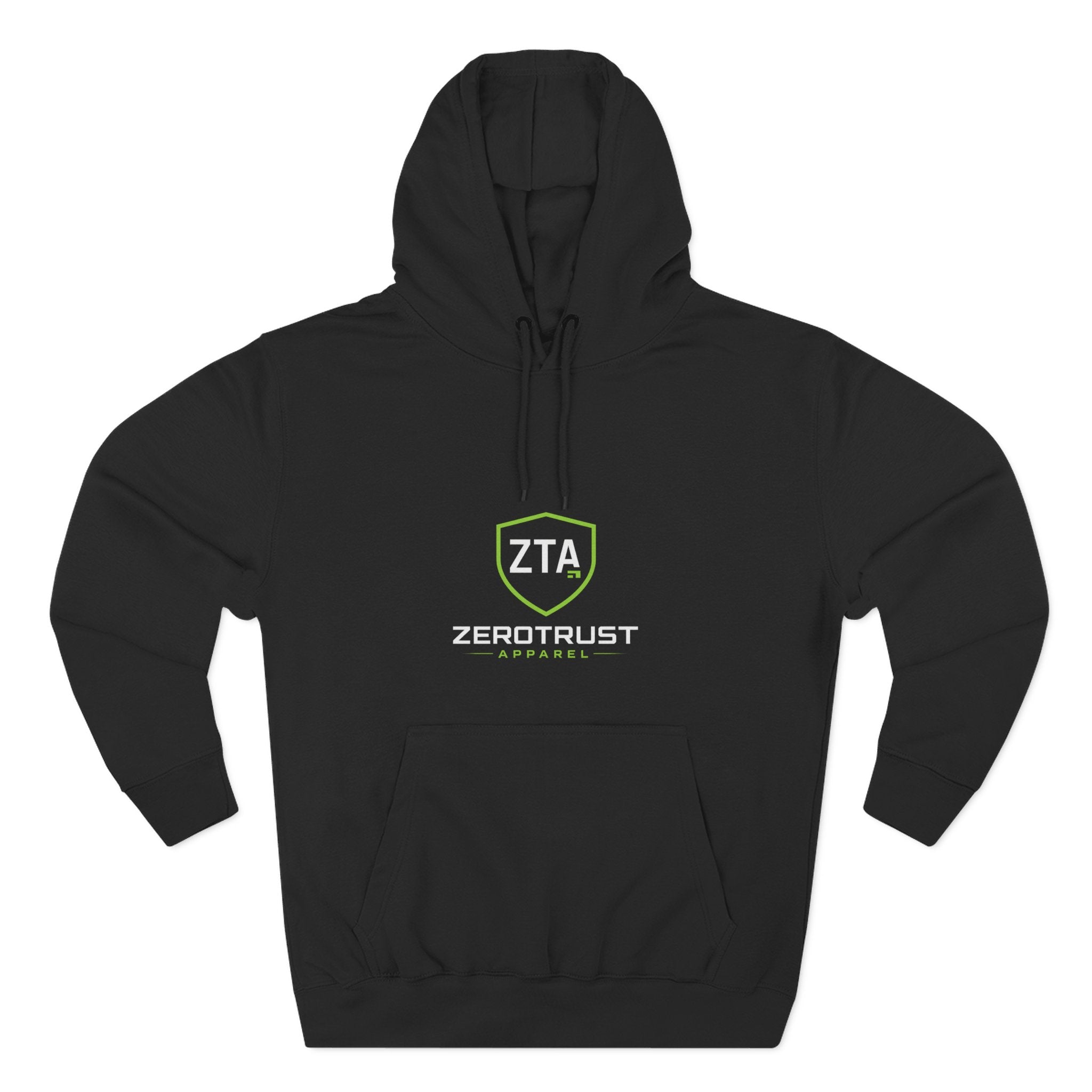 ZeroTrust Three-Panel Fleece Hoodie — Cybersecurity Graphic Hoodie