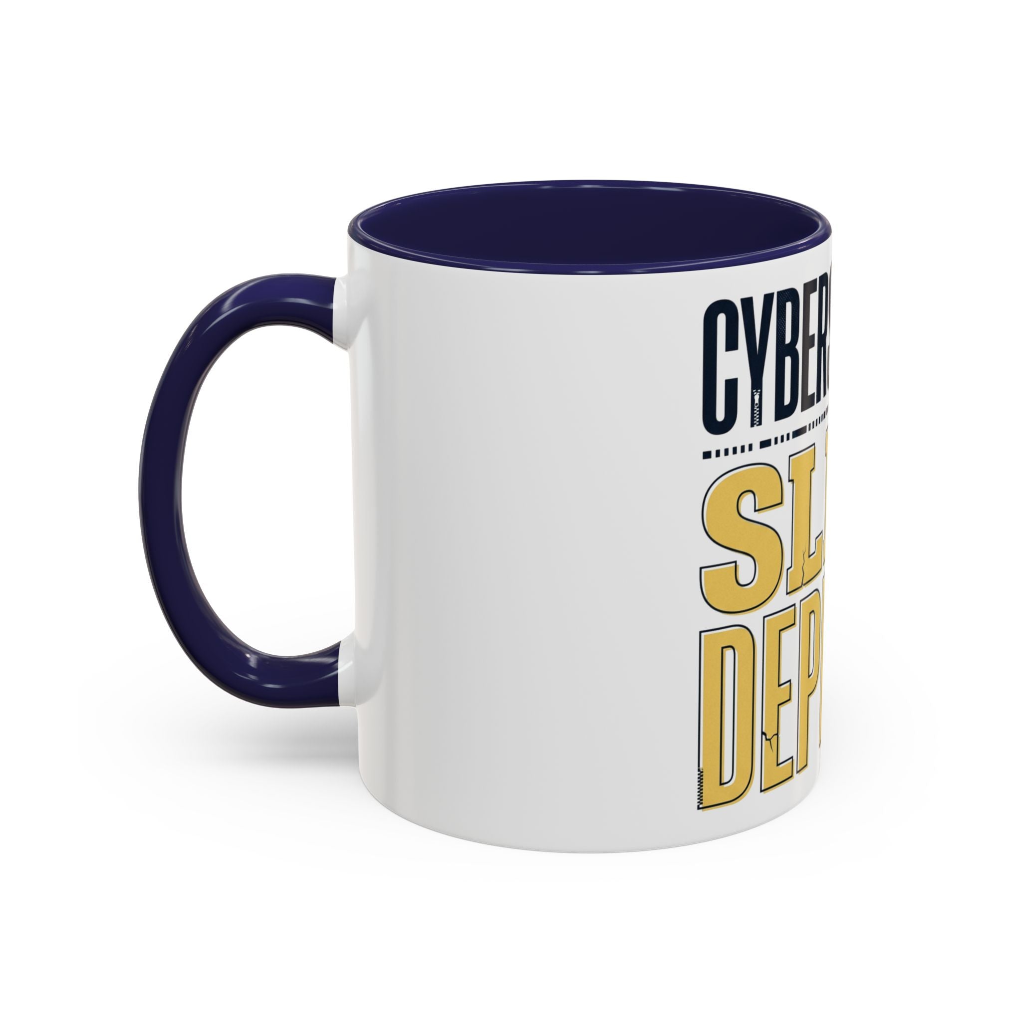 Cybersecurity Sleep Deprived Accent Coffee Mug — Funny IT Gift for Cybersecurity Professionals