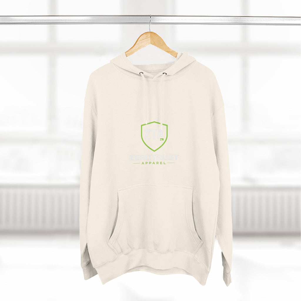 ZeroTrust Three-Panel Fleece Hoodie — Cybersecurity Graphic Hoodie