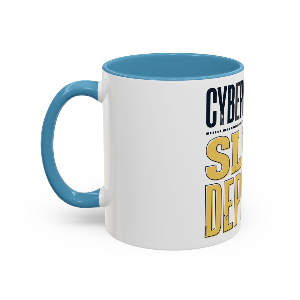 Cybersecurity Sleep Deprived Accent Coffee Mug — Funny IT Gift for Cybersecurity Professionals