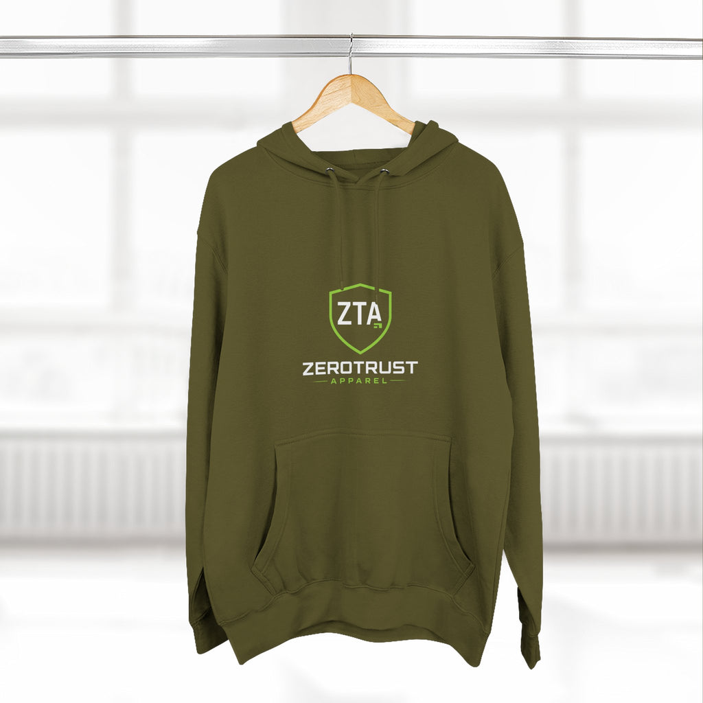 ZeroTrust Three-Panel Fleece Hoodie — Cybersecurity Graphic Hoodie