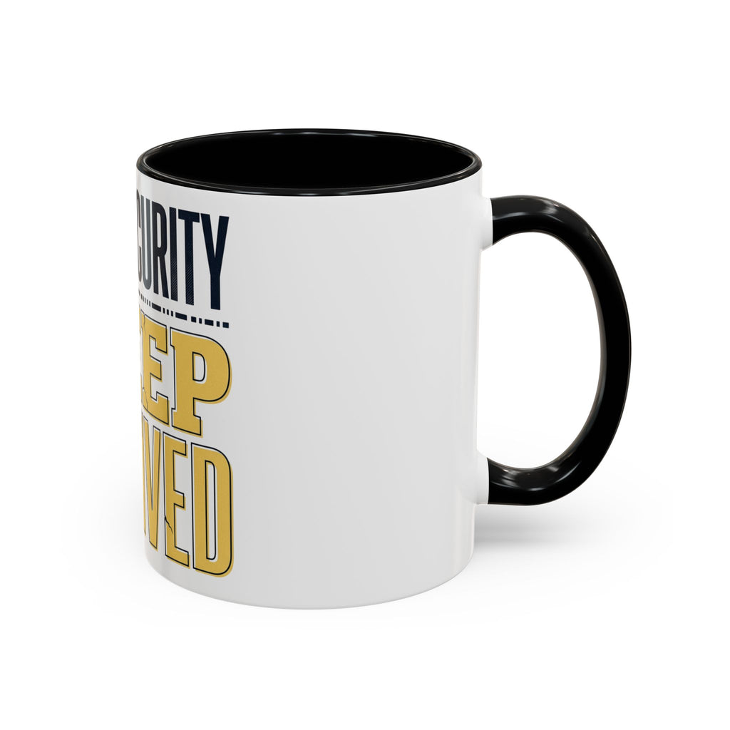 Cybersecurity Sleep Deprived Accent Coffee Mug — Funny IT Gift for Cybersecurity Professionals