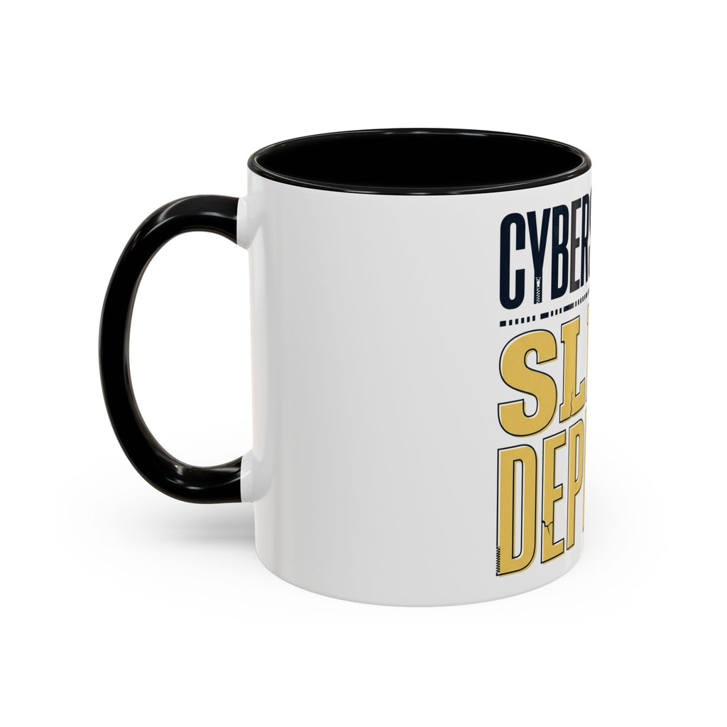 Cybersecurity Sleep Deprived Accent Coffee Mug — Funny IT Gift for Cybersecurity Professionals
