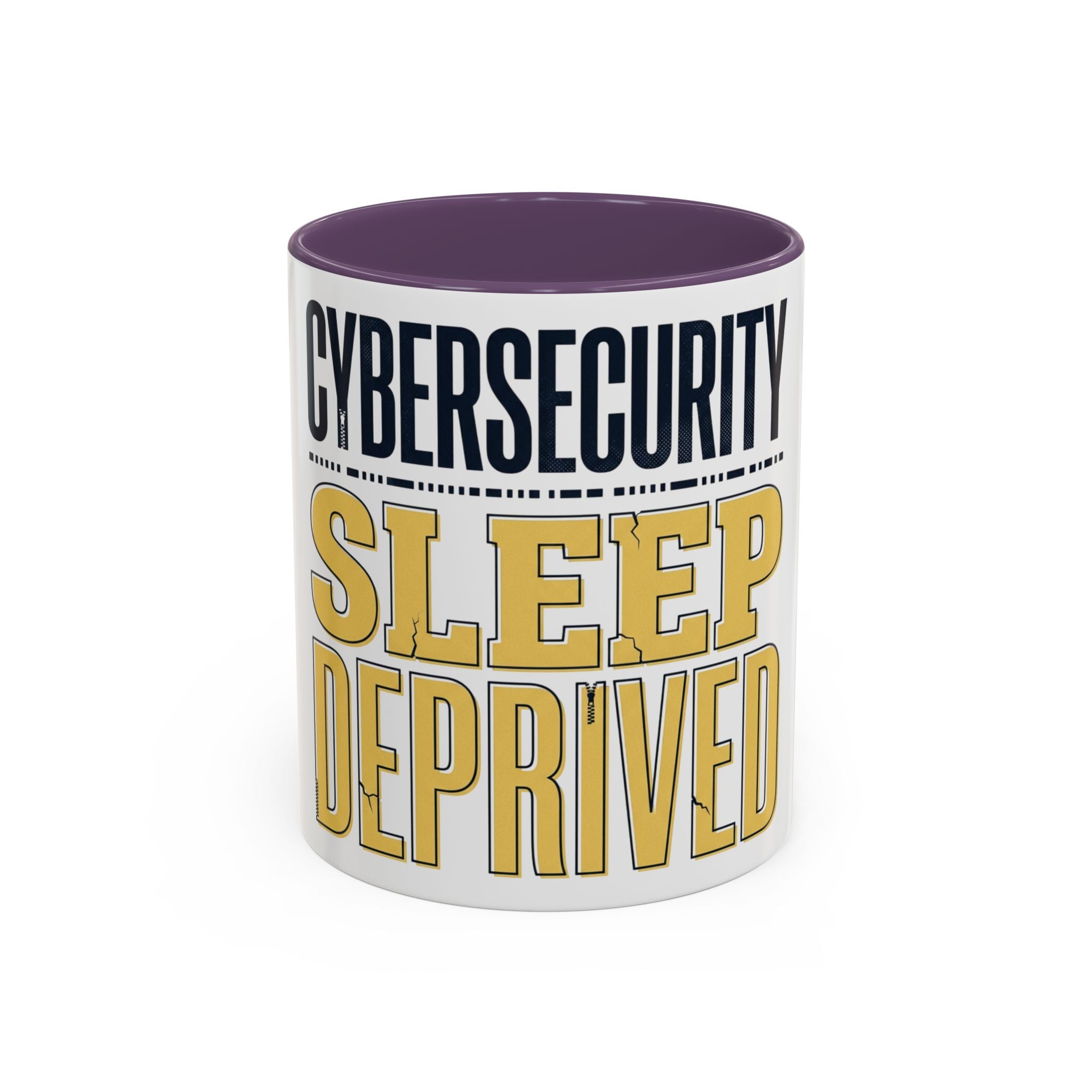 Cybersecurity Sleep Deprived Accent Coffee Mug — Funny IT Gift for Cybersecurity Professionals