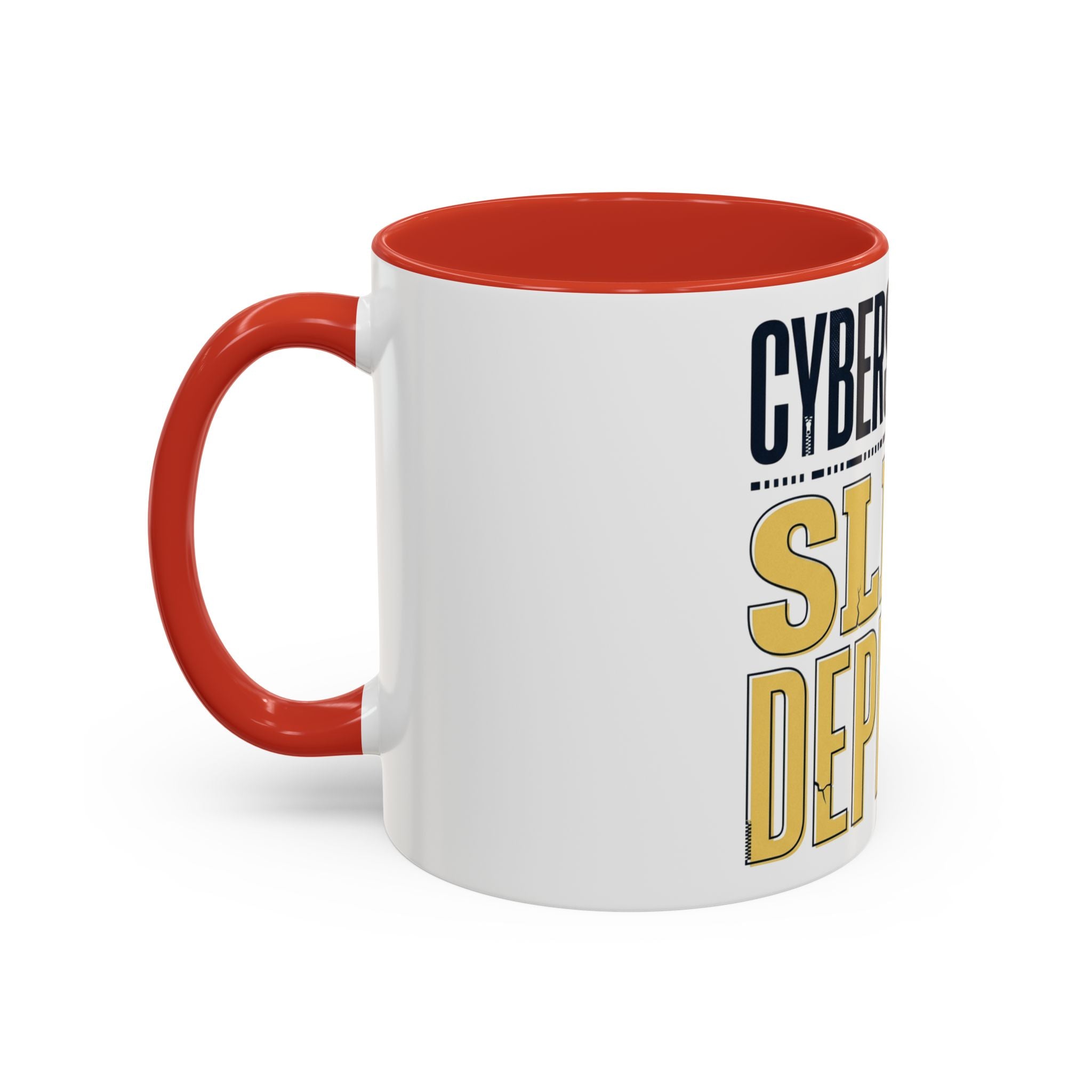 Cybersecurity Sleep Deprived Accent Coffee Mug — Funny IT Gift for Cybersecurity Professionals