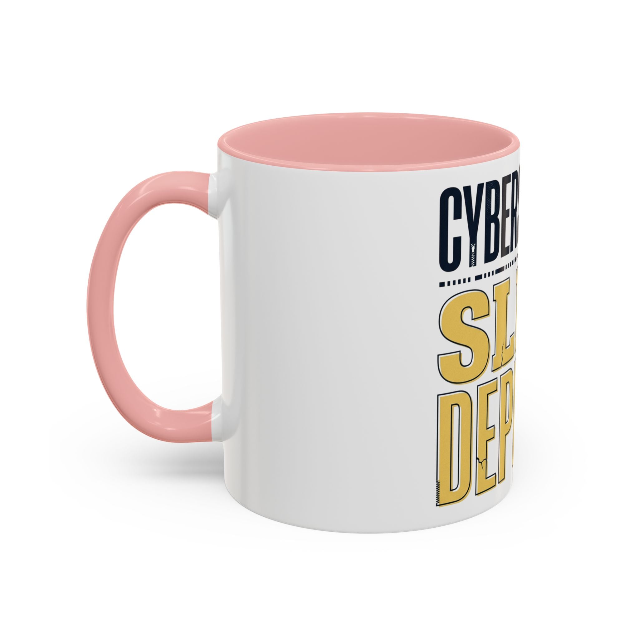 Cybersecurity Sleep Deprived Accent Coffee Mug — Funny IT Gift for Cybersecurity Professionals