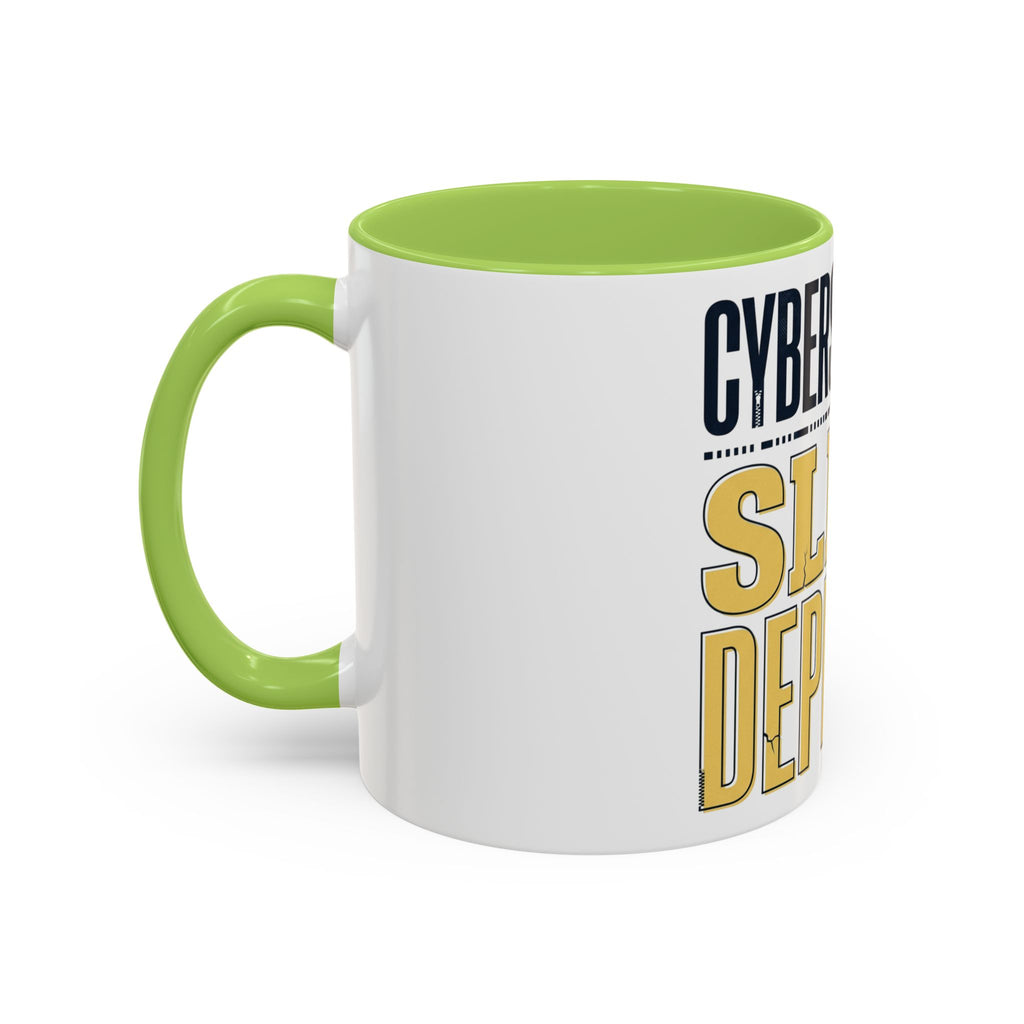 Cybersecurity Sleep Deprived Accent Coffee Mug — Funny IT Gift for Cybersecurity Professionals