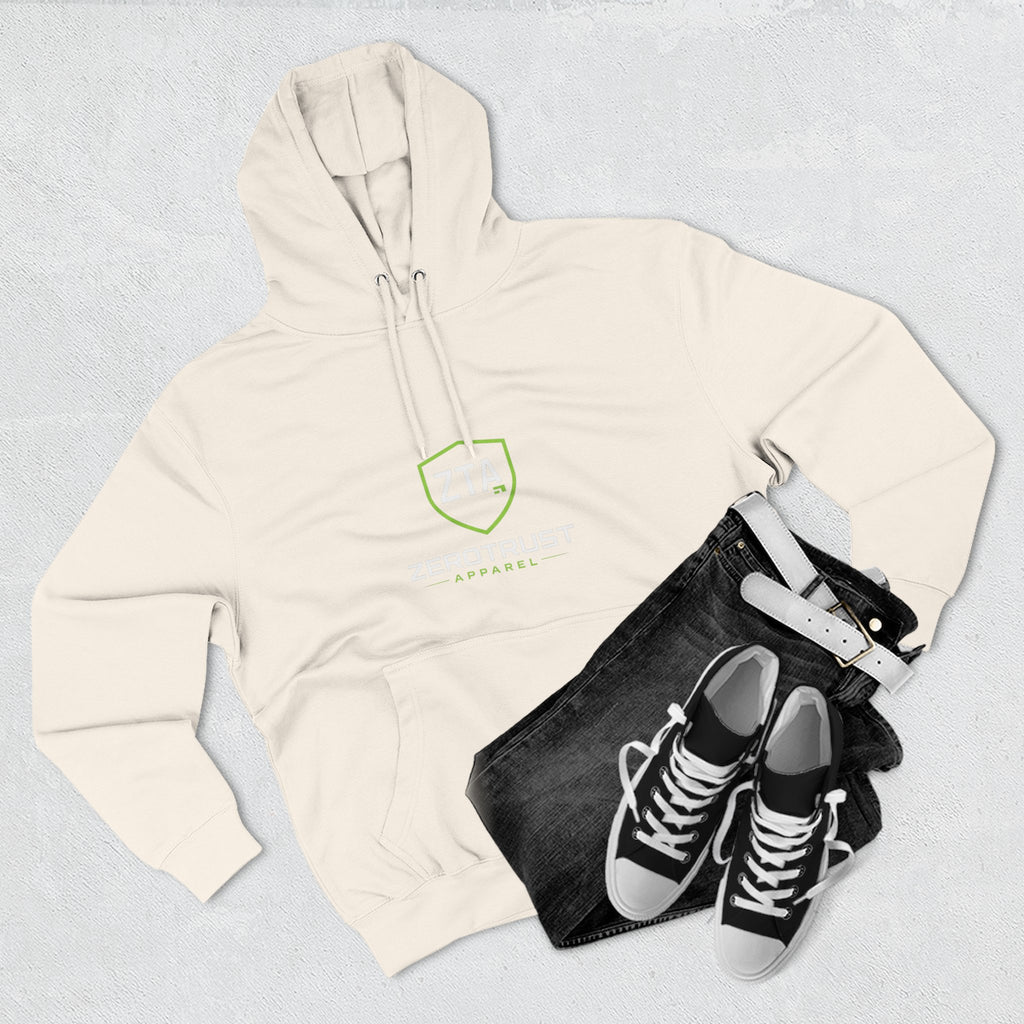 ZeroTrust Three-Panel Fleece Hoodie — Cybersecurity Graphic Hoodie
