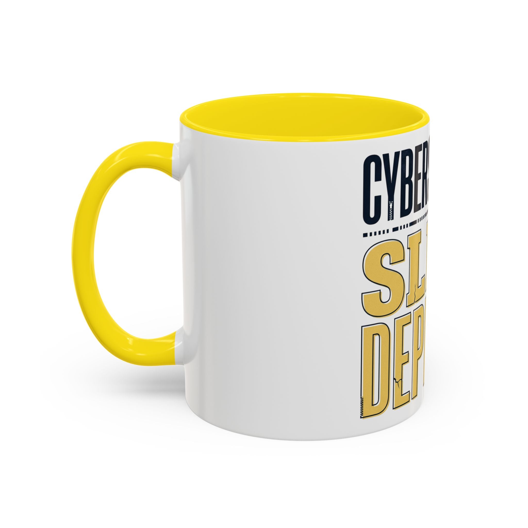 Cybersecurity Sleep Deprived Accent Coffee Mug — Funny IT Gift for Cybersecurity Professionals