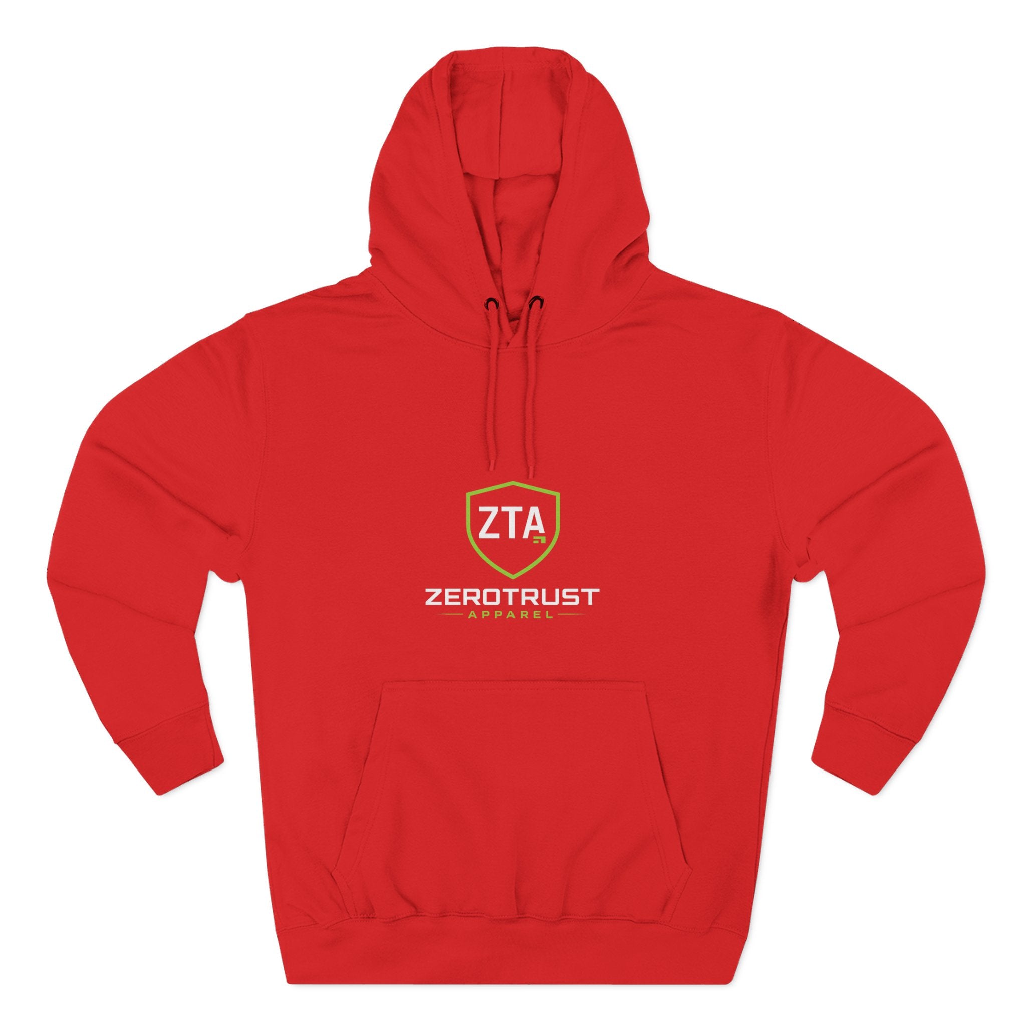 ZeroTrust Three-Panel Fleece Hoodie — Cybersecurity Graphic Hoodie